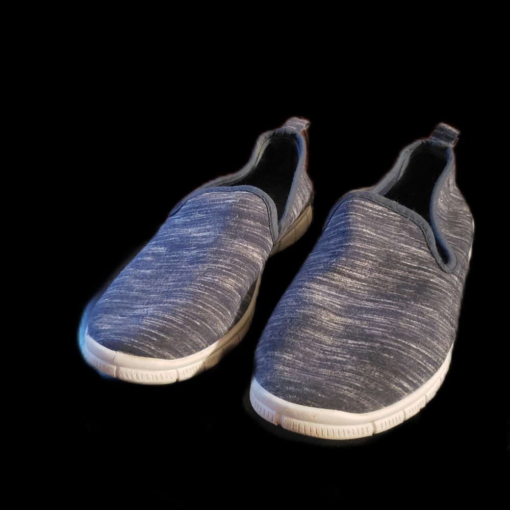 Casual Slip-On Sneakers - Blue and White